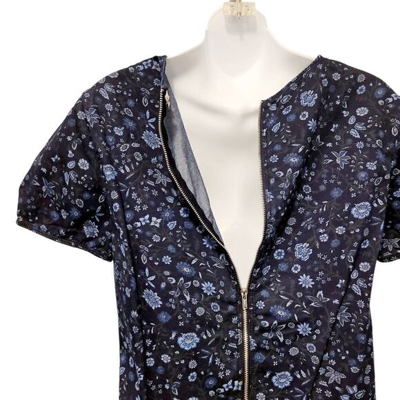 2/$20Gap Y2K Navy Blue Floral Pattern Dress Size: XS - Picture 5 of 6